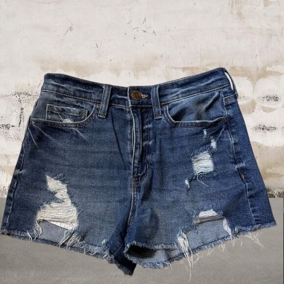 SO Womens High Rise Destroyed Mom's Jean Shorts Size 5/27W - Picture 1 of 4